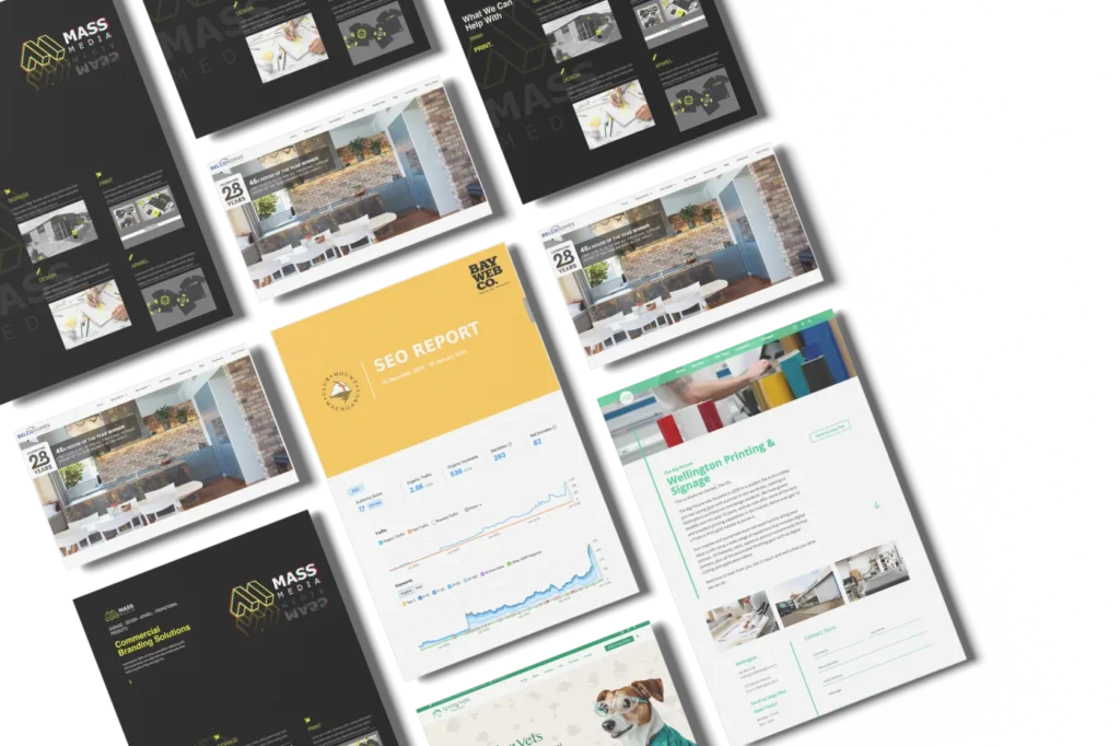 A selection of websites and SEO reports designed by Bay Web Co
